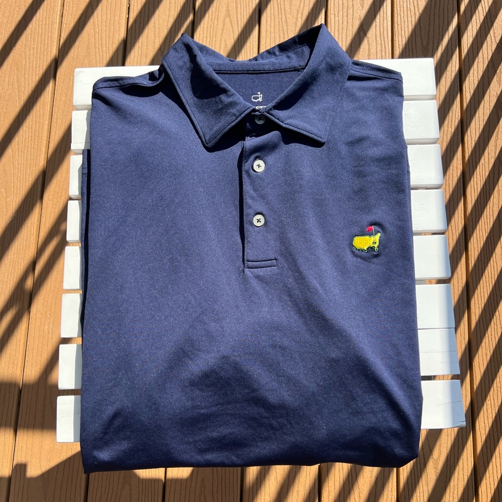 OFFICIAL MASTERS TECH NAVY POLO